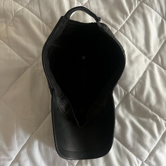 Black leather baseball cap - Picture 3 of 3